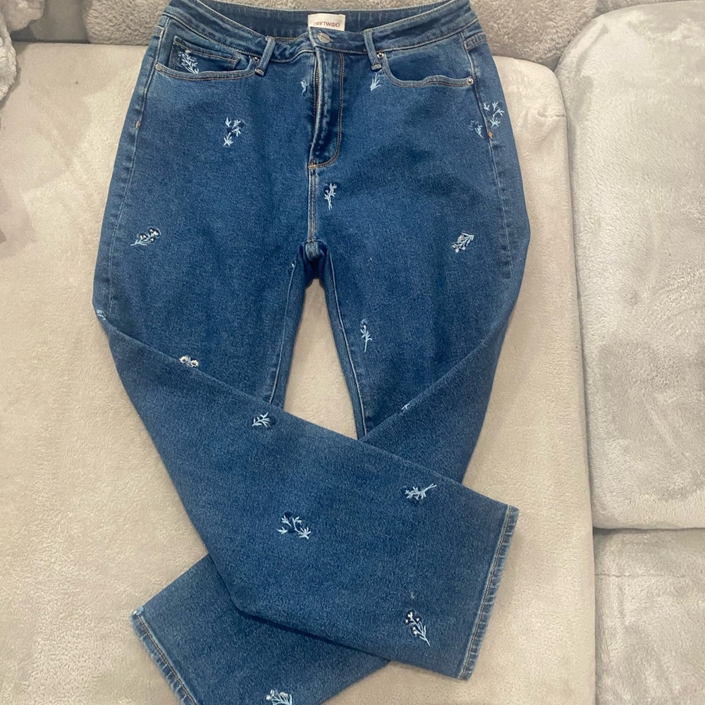 Anthropologie Embroidered Dark Blue Women's Jeans